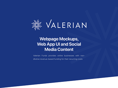 Valerian Funds (9/2020) design graphic design social media ui website