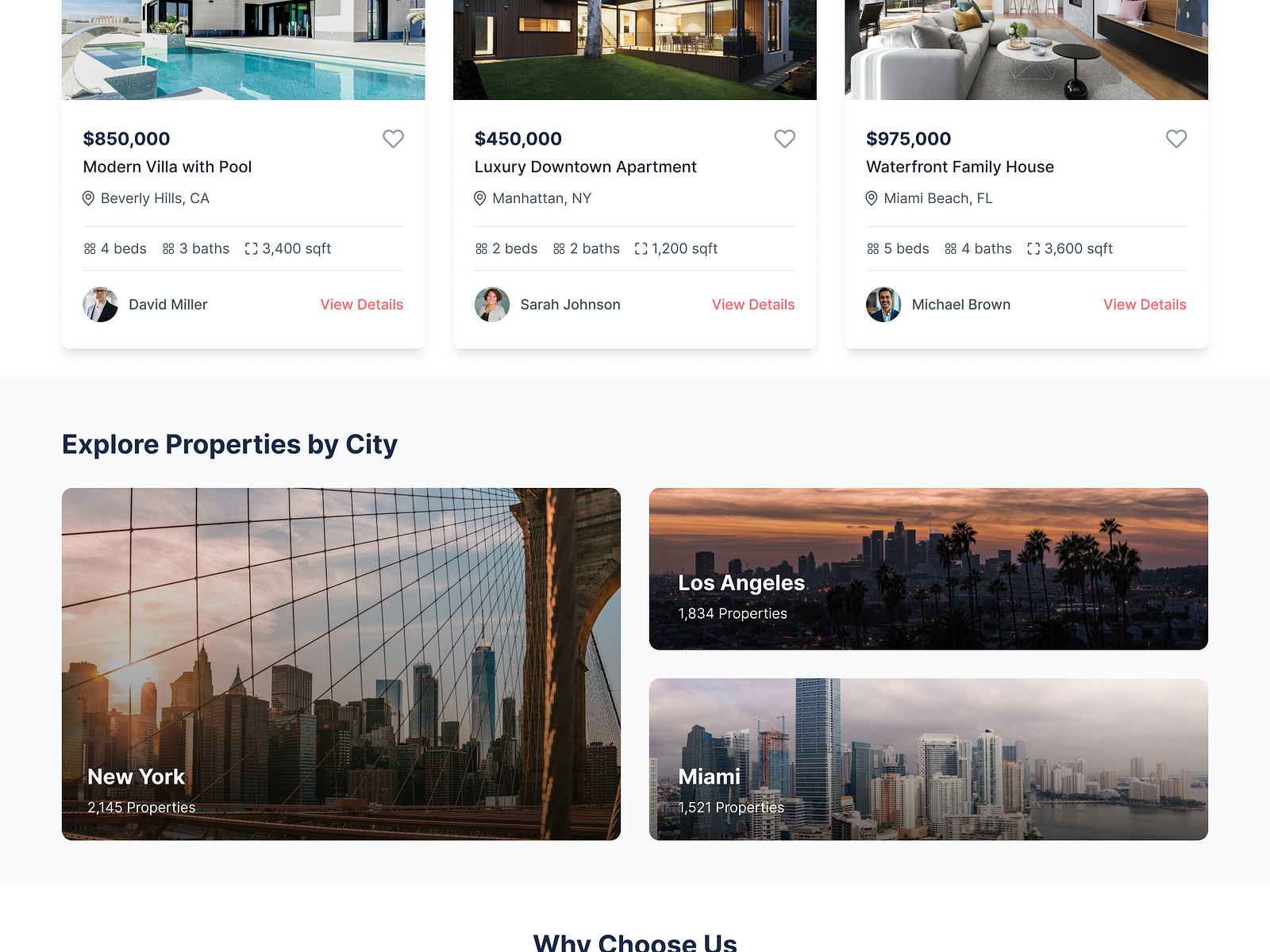 Modern Real Estate Website Design by Pradeep Bellamkonda on Dribbble