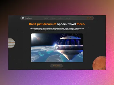 Space Tourism Landing Page 🌌 ui