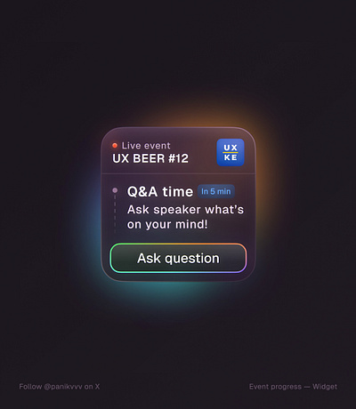 📆 Event progress - iOS Widget apple watch event ios ios widget meetup mobile widget progress stepper widget widget design widget watch