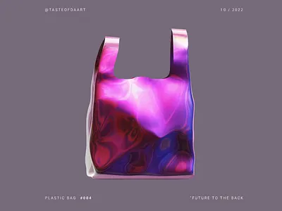 004 — Future To The Back 3d animation art artwork backtothefuture digital art gallery glow hologram holographic motion graphics plastic bag