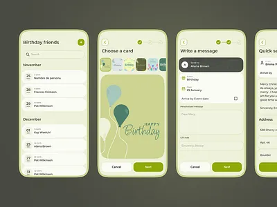 Giftee App Proposal application birthday calendar checkout clean date design dribbble gift gifting step ui ux