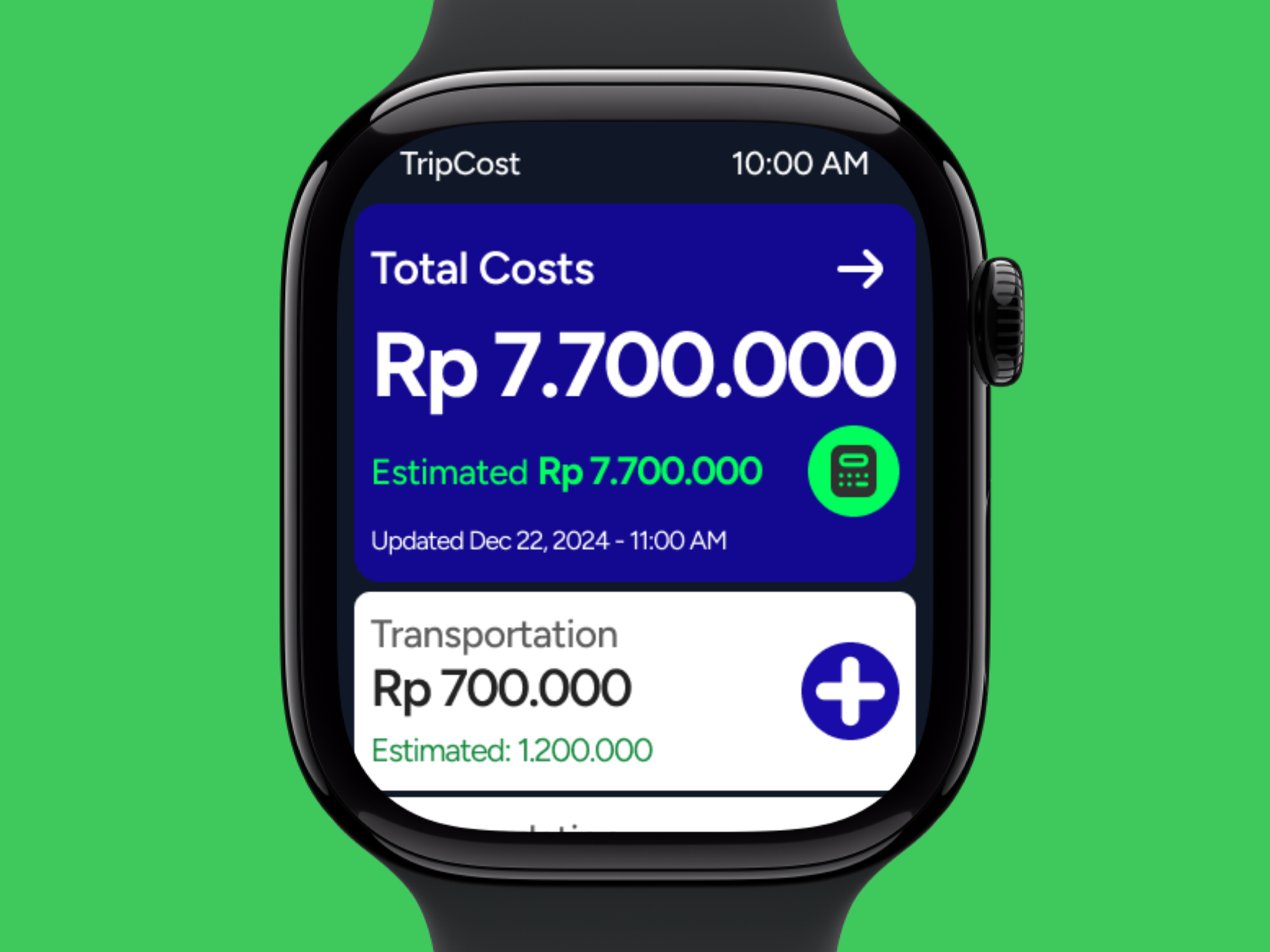 Cost management on trip cost management financial smartwatch tourism travel trip ui uiux ux wearable