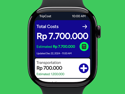 Cost management on trip cost management financial smartwatch tourism travel trip ui uiux ux wearable