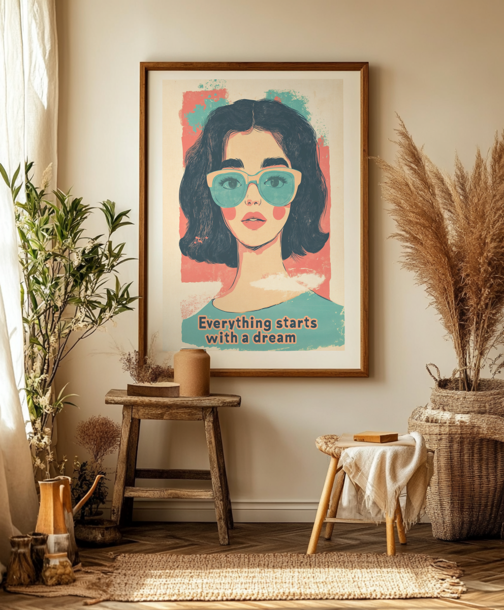 Retro 70s Girl Art, Motivational Aesthetic Print 70s decor print 70s girl wall art 70s inspired print aesthetic wall quote boho wall art digital poster art dream quote art indie room decor inspirational art motivational poster pop art wall art retro art print retro pop art print retro quote print typography print vintage aesthetic vintage girl art wall art