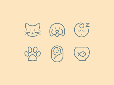Home sweet home - Pixi Icons animals baby cat design dog icon icon pack icon set iconography icons icons set illustration interface icons line pets pixi ui vector