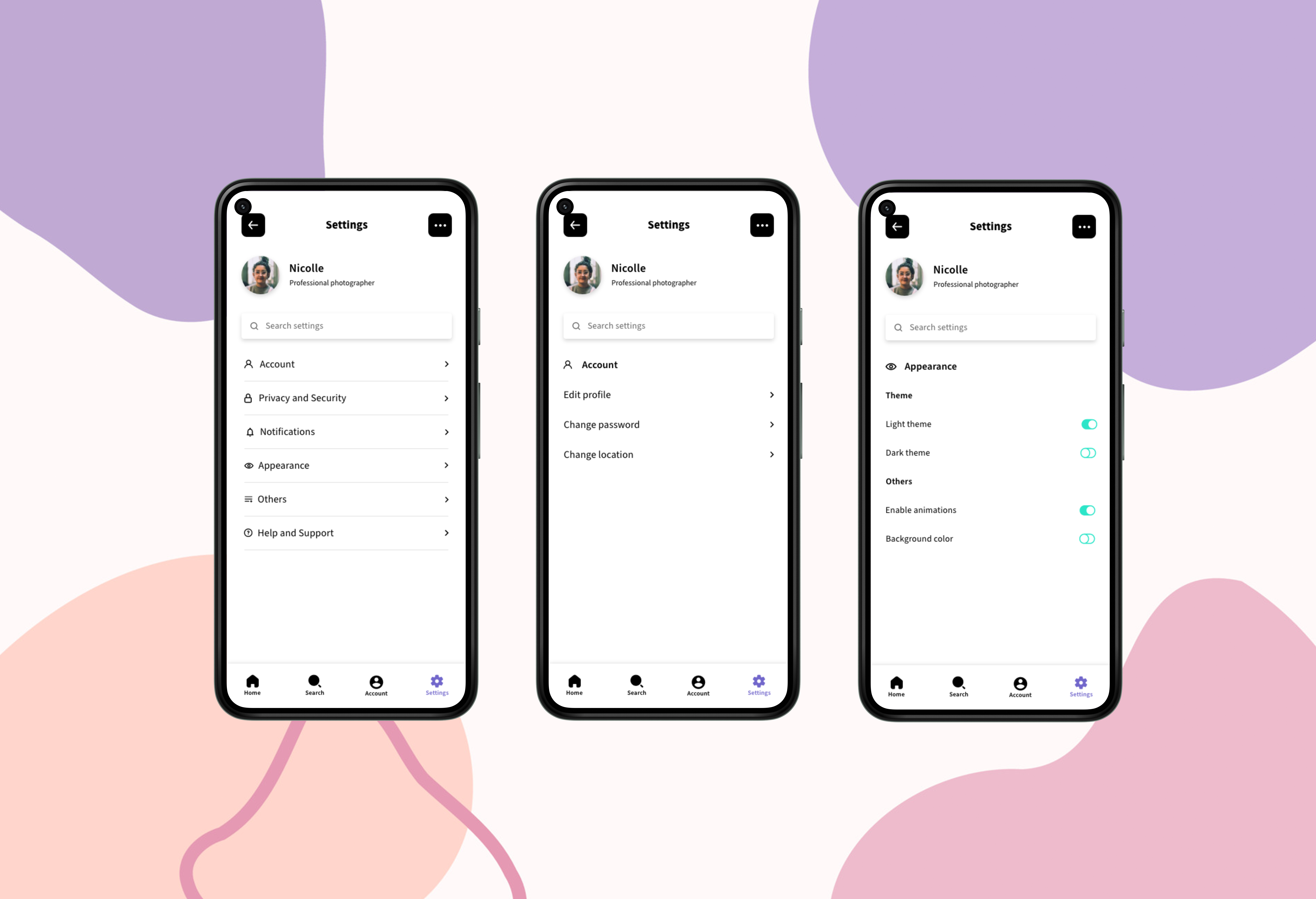 Settings - DailyUI challenge#7 dailyui