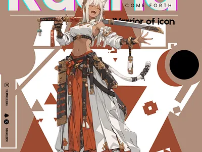 Radha: Warrior of Icon adobe adobe illustrator affinity designer anime anime graphics art canva design graphic design illustrator photoshop poster design