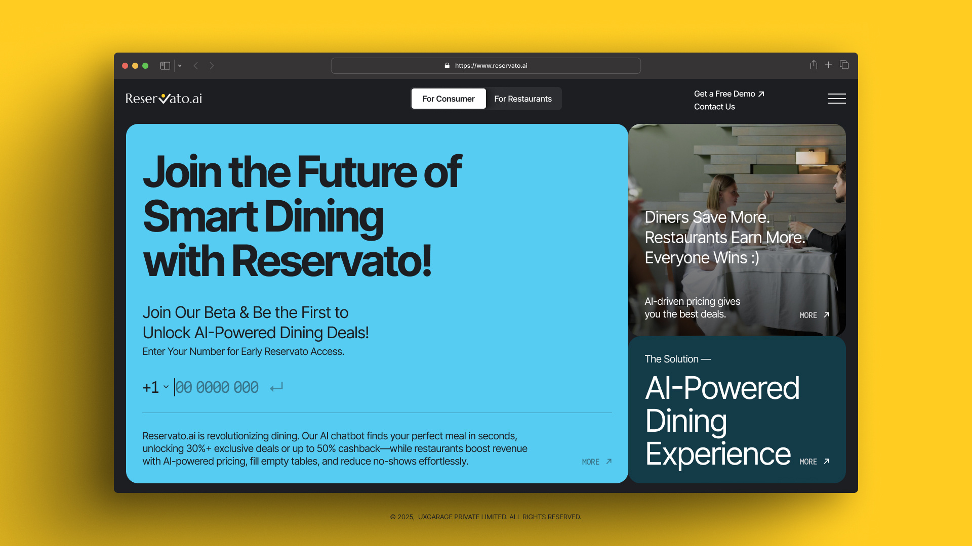AI-powered Restaurant platform Website animation branding restaurantwebsite ui websitedesign