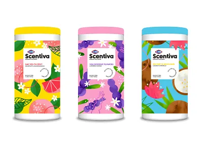 Scentiva branding coconut design graphic design illustration lavender packaging scent