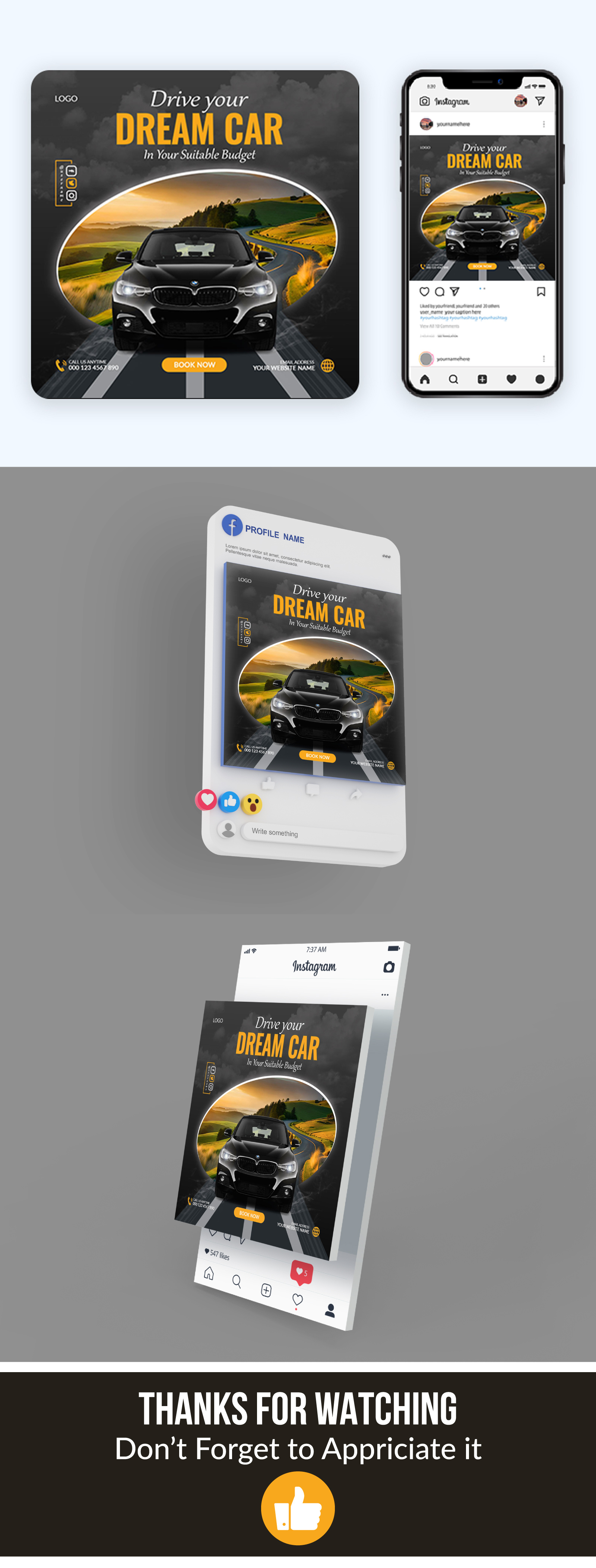 Car Social Media Post Design car car poster car social media