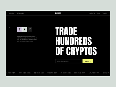 Crypto exchange, crypto trading platform dark mode design financance fintech web fintech website market money sell ui ux web design website