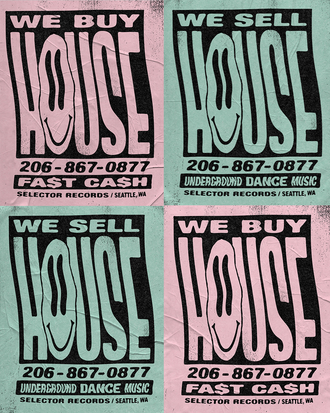 We Buy House campaign design house mightymoss music poster records selector street typography