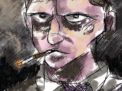 Smoking cartoon digital illustration art