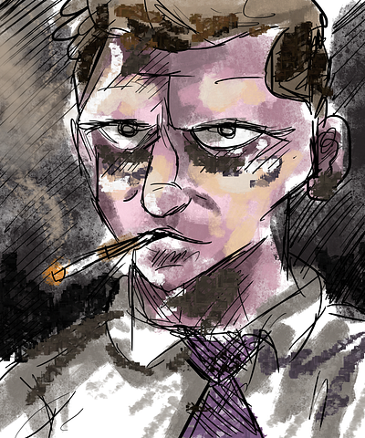 Smoking cartoon digital illustration art