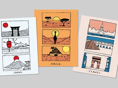 Visual Postcards design graphic design illustration