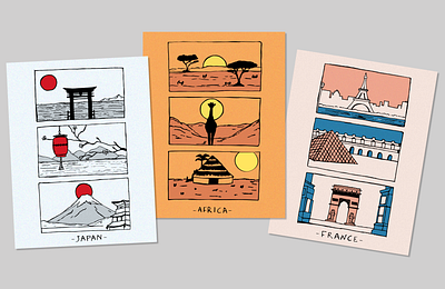 Visual Postcards design graphic design illustration