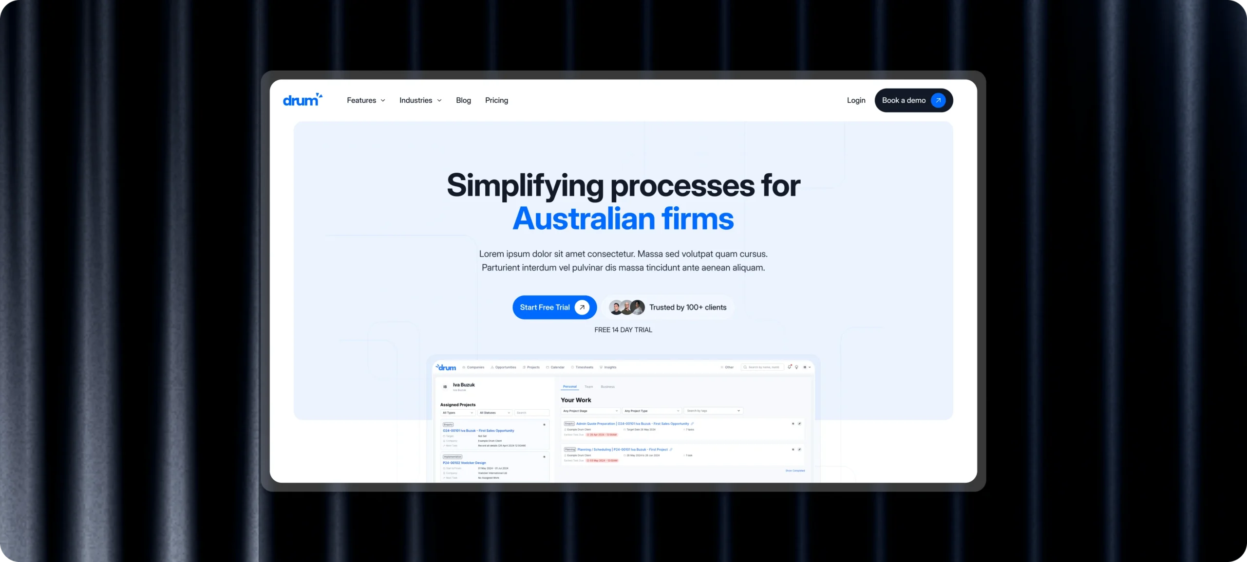 Work Management Software - Landing page saas saas landing page saas website software website web app website web application website work management work management software workflows website