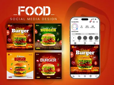 Burger Social Media Post Design burger post design