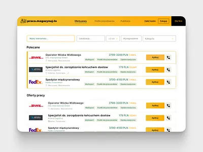 magazynuj.to app design job portal ui uiux ux warehouse web