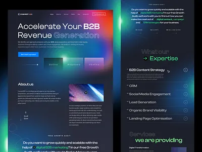 B2B Website - Landing Page Design agency agency website b2b b2b business darkui digital agency gradientui landing page marketing agency neumorphism product design saasdesign trendy uiux web web design web page