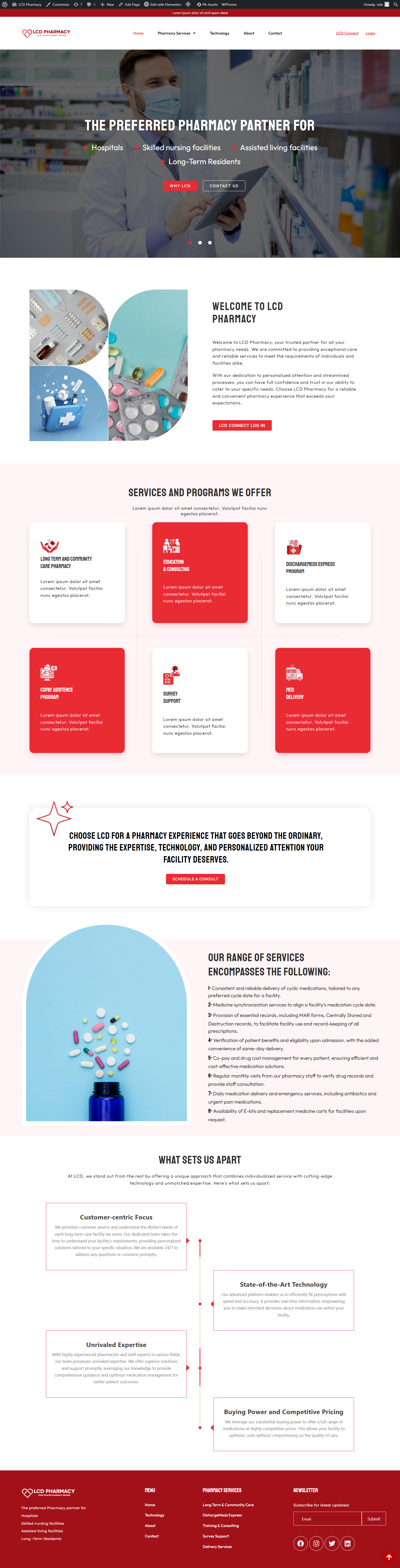 Pharmacy Project elementor site designing web design web designer web developer website development wordpress