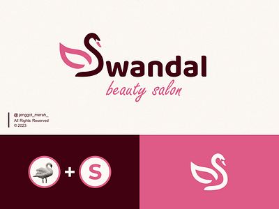 Swandal Beauty Salon logo idea. animal awesome beauty brand branding design duck flat identity inspirations line art logo mark minimal monoline salon simple stroke swan vector