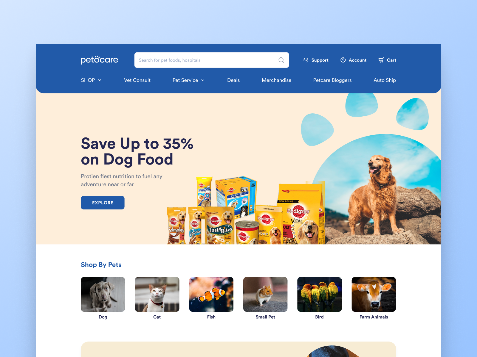 Petocare doglovers ecommerceui petcare productdesign uiux uxdesign webappdesign