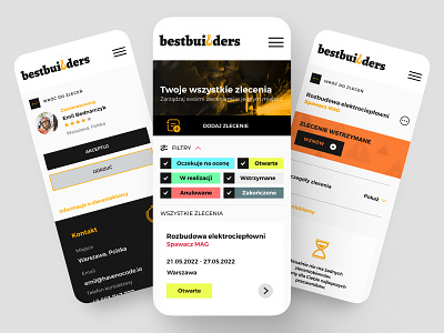 bestbuilders.pro android app board dashboard design havenocode ios job mobile nocode product profile ui ux yellow