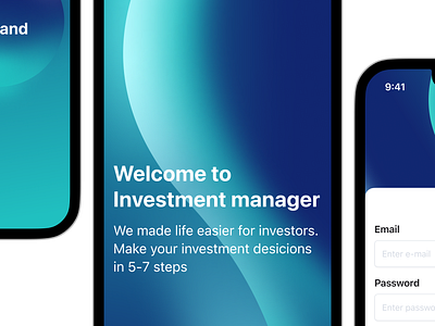 Investment Management App Design app branding design graphic design illustration investors ios iphone logo ui uiux ux vector
