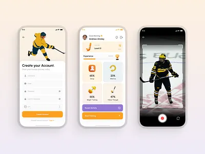 Modern Sports Tracking App | Hockey | UI/UX hockey sports app