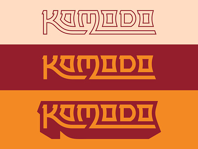 Komodo Wordmark 3d brand branding identity komodo dragon lettering logo outline shadow wordmark