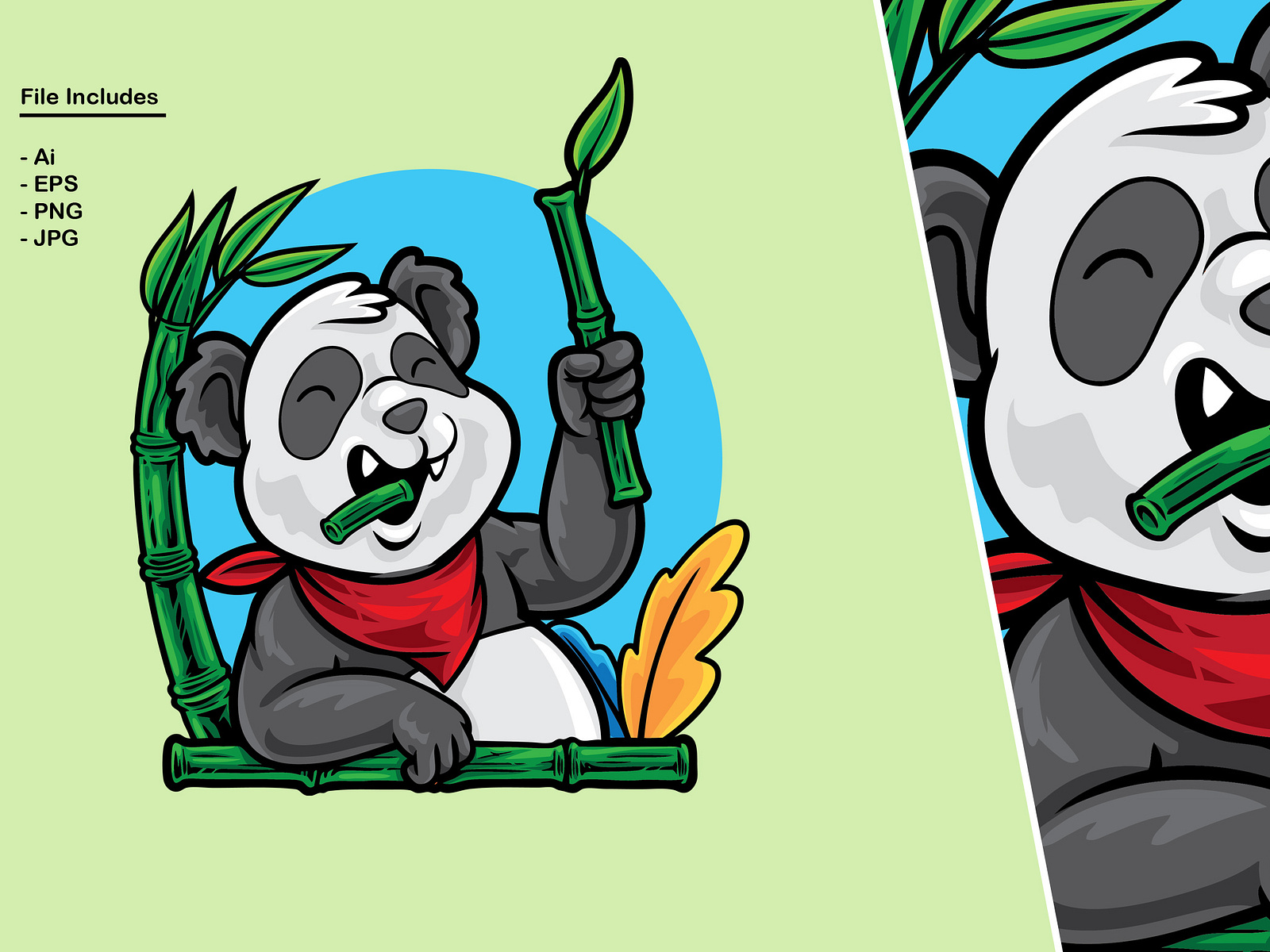 panda-cartoon-eating-bamboo-illustration-by-ianmikraz-on-dribbble