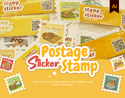 Postage Stamp Sticker set adobe illustrator design graphic design illustration logo sticker