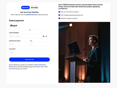 Power Voice – Subscription Checkout UI subscriptionui