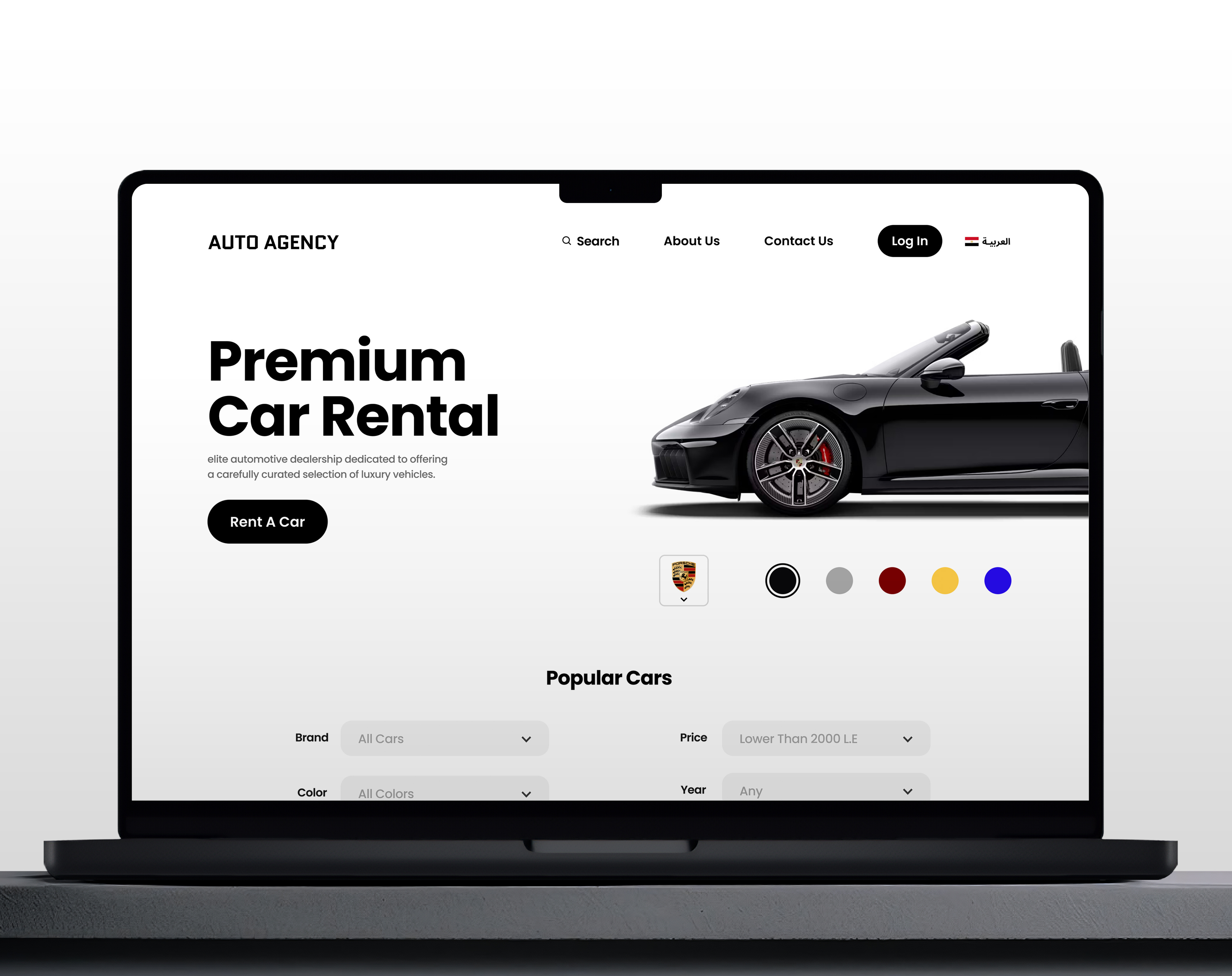 Car Rental Homepage UI Design app branding design graphic design illustration logo ui ux vector web
