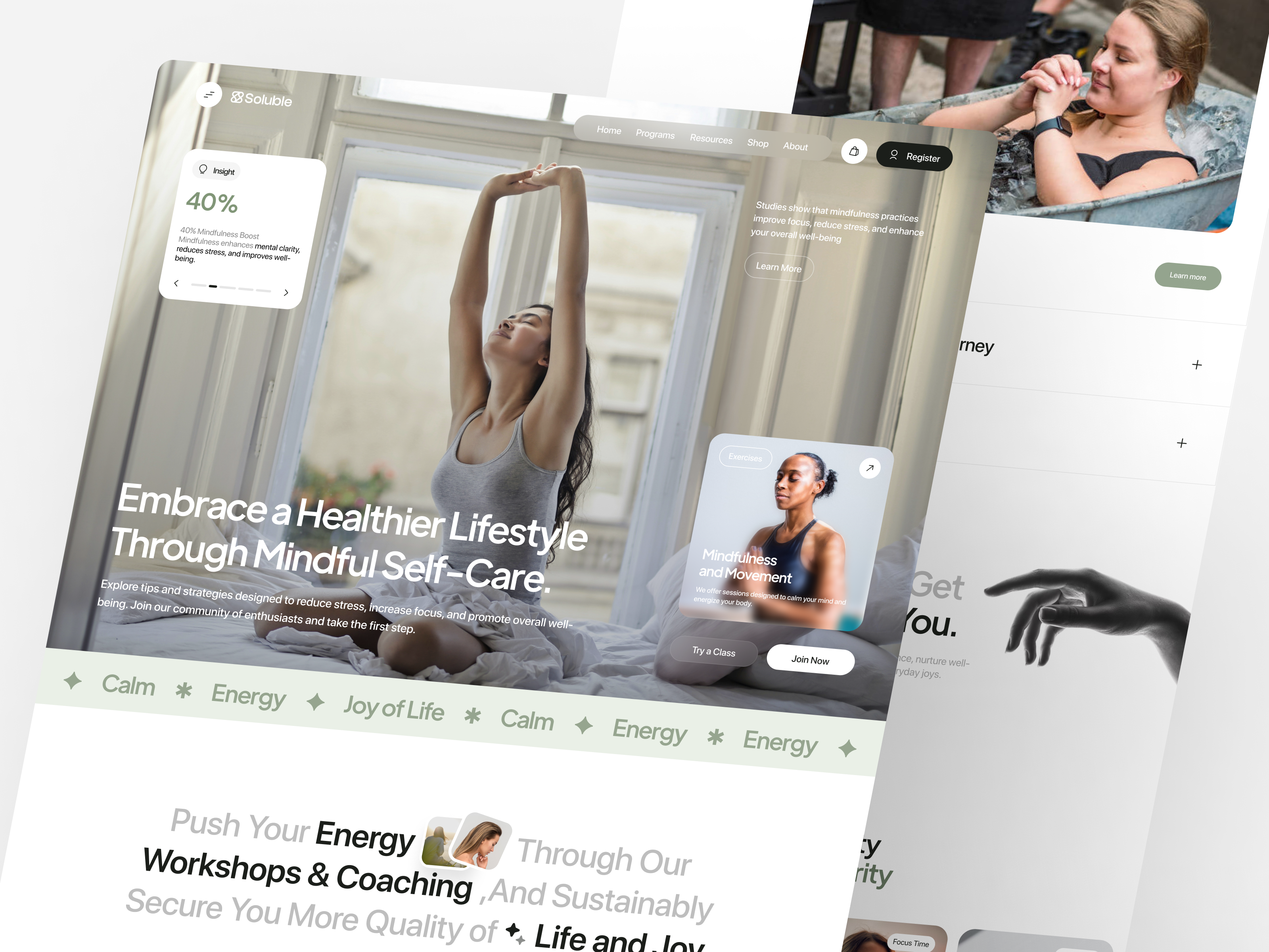 Well Being & Self Care - Landing Page asd asdasd clean graphic design healthtech interface landing landing page medical meditation minimal self care skin care spa ui user interface ux web web design wellness