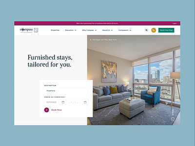 Furnished Rental Company Website airbnb america design listings map properties property rental searching ui uiux usa ux web website