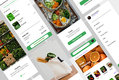 NatFresh - Mobile App branding fresh graphic design green grocery healthy food herbal mobile app natural natural food ui uiux