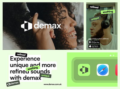 Demax audio boost brand identity branding graphic design logo logo design logo identity music video visual identity volume