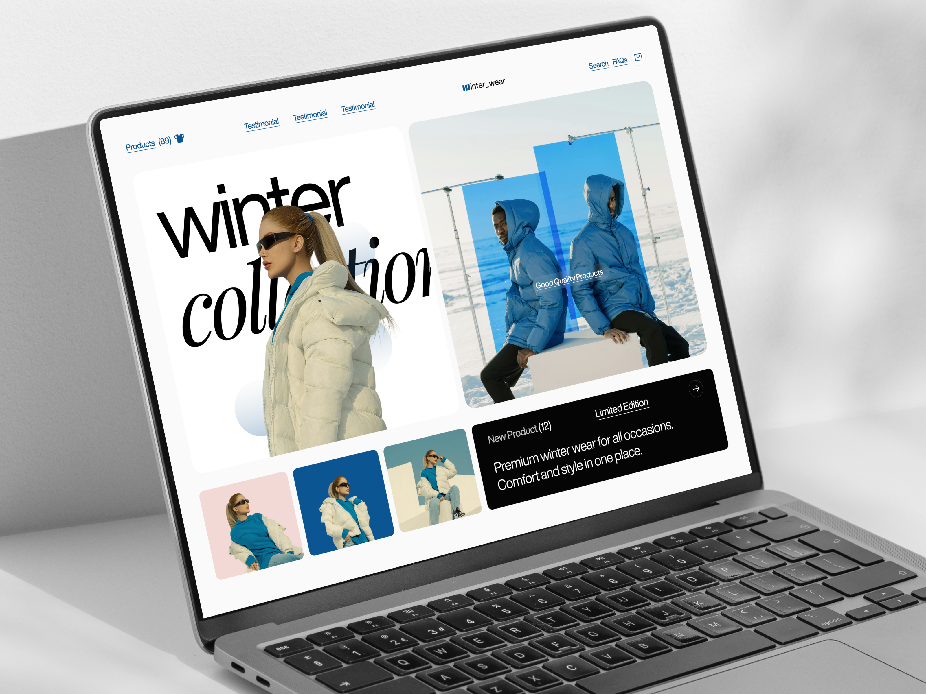 Winwear - Winter Fashion Collection Store branding clothes design ecommerce elementor fashion framer jacket landing online page shop store ui wear webflow website winter wordpress