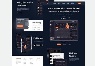 (Animation) Ecoutez | Landing page app dashboard design landing page motion graphics ui ux web design