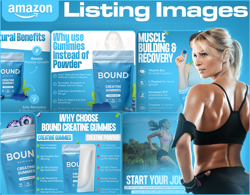 Amazon Listing Images || Creatine Gummies Listing a content amazon a amazon a content amazon ebc amazon listing amazon listing images amazon product listing branding design enhance brand content graphic design illustration infographics listing listing images product infographic product listing