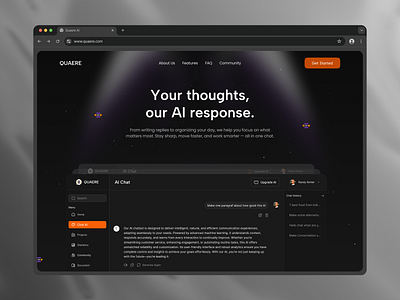 QUAERE - Hero Concept ai bot ai chat ai design hero section landing page ui ux