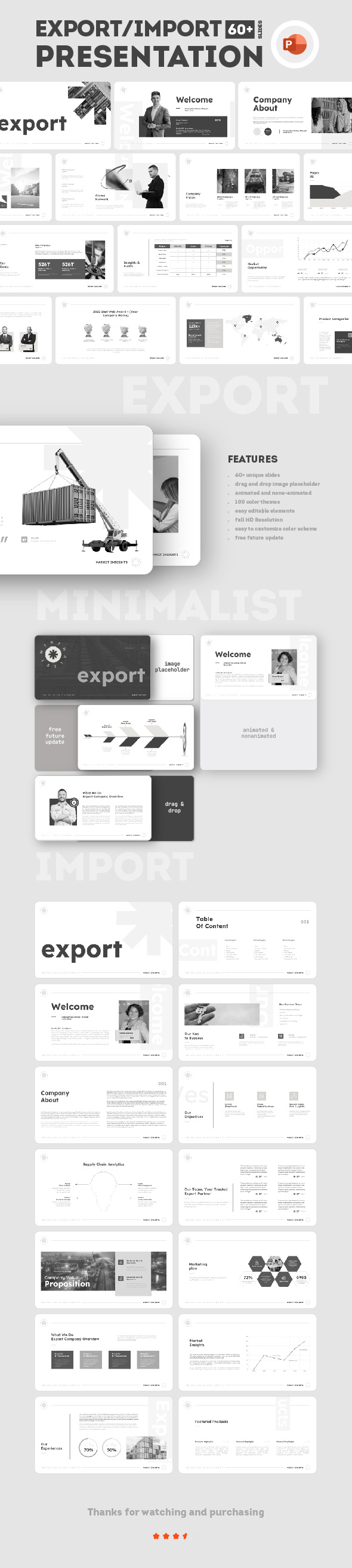 Export/Import PowerPoint Presentation Template freight
