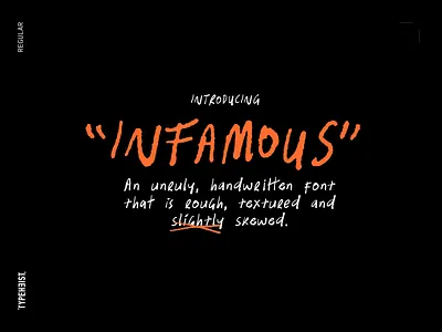 Infamous Unruly Font cool fineliner font handwriting handwritten font messy pen pencil scribble serial type typography