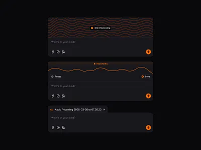 Voice Note UI 🎙️ ai audio design minimal notes saas ui voice web design