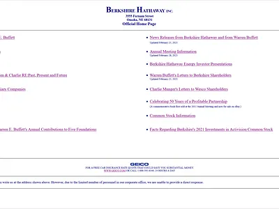 WHAT IF Berkshire Hathaway Was... Re-Made... clean design minimal remade ui web