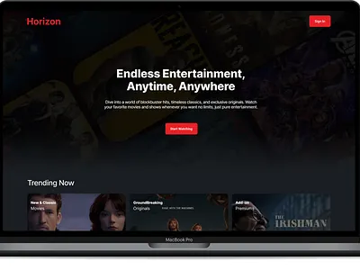 Horizon Movie Streaming web app app movie web app ui ux web app