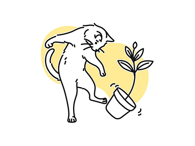 Cat in Minimalist line animal cat dog fiverr illustration line minimalist pet simple line vector